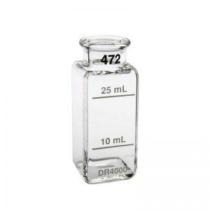 Celdas de muestra: Vidrio cuadrado de 1 ", 10 ml y 25 ml, par combinado pk/2