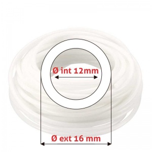 Manguera de silicón Øe 16 mm x Øi 12 mm translúcida atóxica