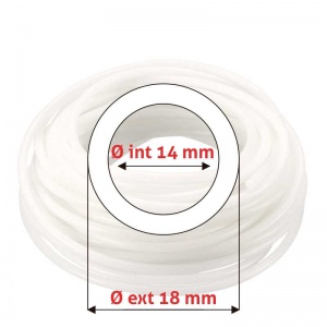 Manguera de silicón Øe 18 mm x Øi 14 mm translúcida atóxica