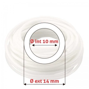 Manguera de silicón Øe 14 mm x Øi 10 mm translúcida atóxica
