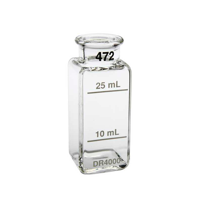 Celdas de muestra: Vidrio cuadrado de 1 ", 10 ml y 25 ml pk/2