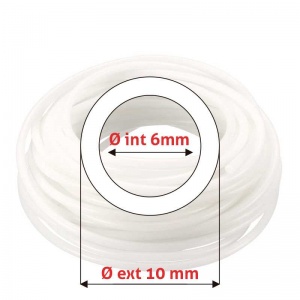 Manguera de silicón Øe 10 mm x Øi 6 mm translucida atoxica