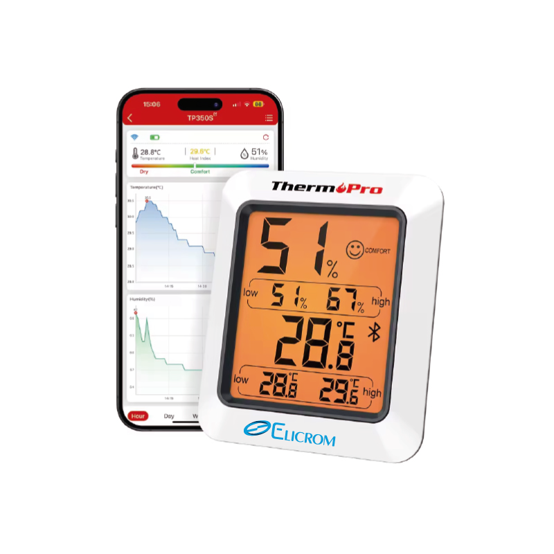 Termohigrómetro digital para interiores y monitor de humedad con bluetooth