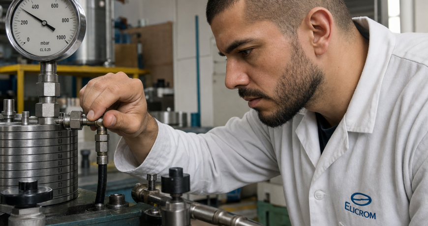 Tecnico ELICROM calibrando